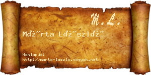 Márta László névjegykártya