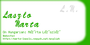 laszlo marta business card